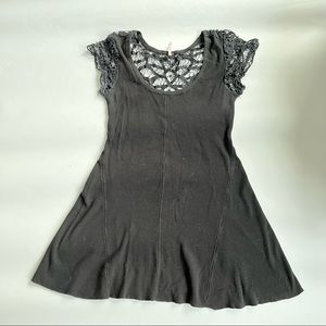 Black tunic dress Free People Lacey back Lacey sleeved M